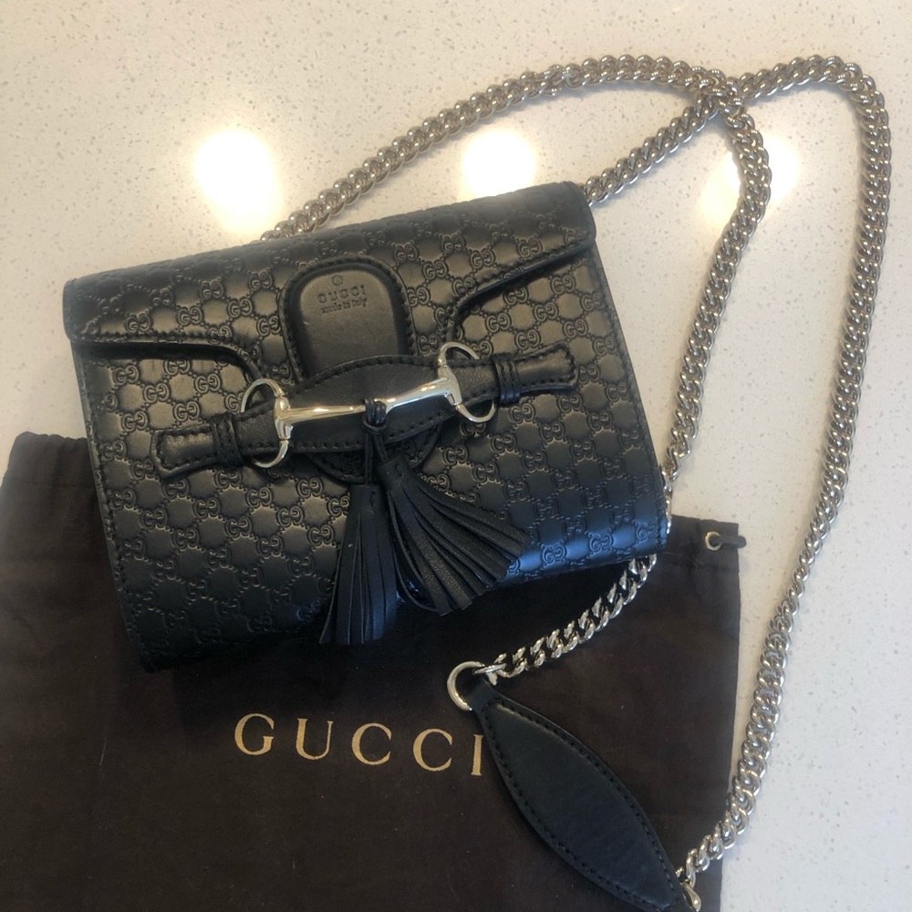 Gucci Emily Mini Chain black bag
